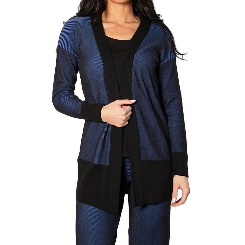 NEW ANGEL APPAREL two tone ribbed jacket in cadet